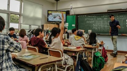 Sala de aula na Coreia do Sul.