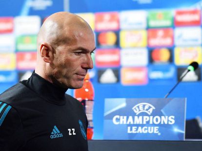 Zidane, treinador do Real Madrid, em coletiva antes do jogo em Turim.