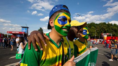 Torcedores brasileiros na Rússia.