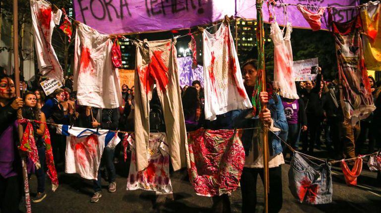 Ato contra a cultura do estupro em São Paulo no ano passado.
