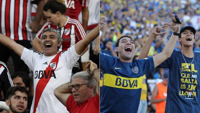 Torcidas de River e Boca estiveram juntas na decisão em Mendoza.