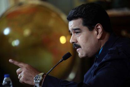 O presidente venezuelano, Nicolás Maduro, nesta segunda-feira.
