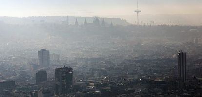 Uma imagem da contaminação em Barcelona.