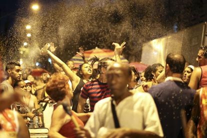 Bloco de pré-carnaval no centro de São Paulo