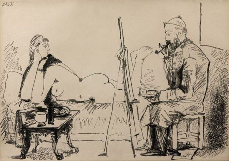 'Le peintre et son modèle' (1955).