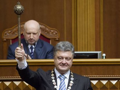 Petro Poroshenko durante a cerimônia.