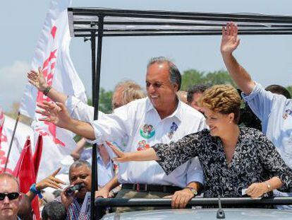 Dilma e Pez&atilde;o em campanha pelo Rio.