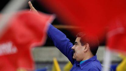Nicolás Maduro em um evento com simpatizantes em Caracas