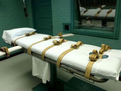 Cama onde é executada a pena de morte no Texas.