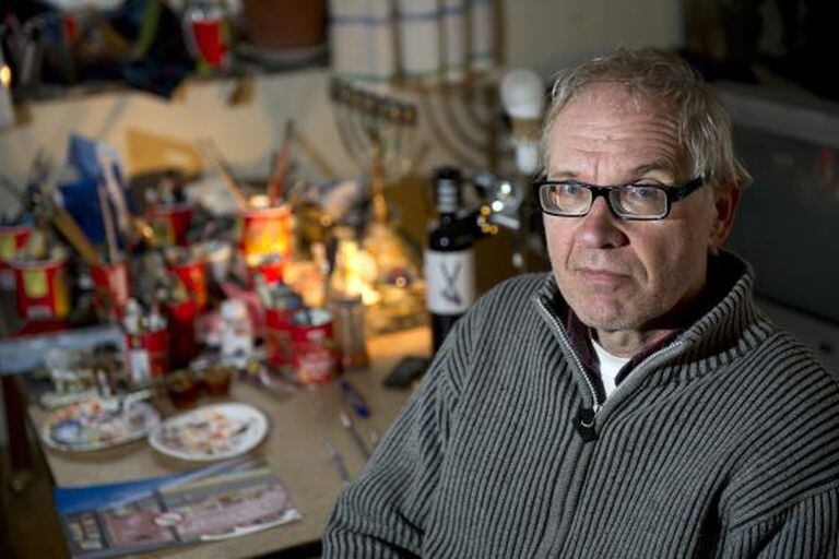 Lars Vilks, em uma foto tirada em 3 de janeiro de 2012, em Nyhamnslage (Suécia).