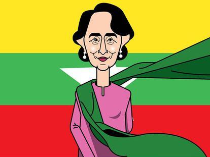 Aung San Suu Kyi, símbolo da luta democrática em Myanmar