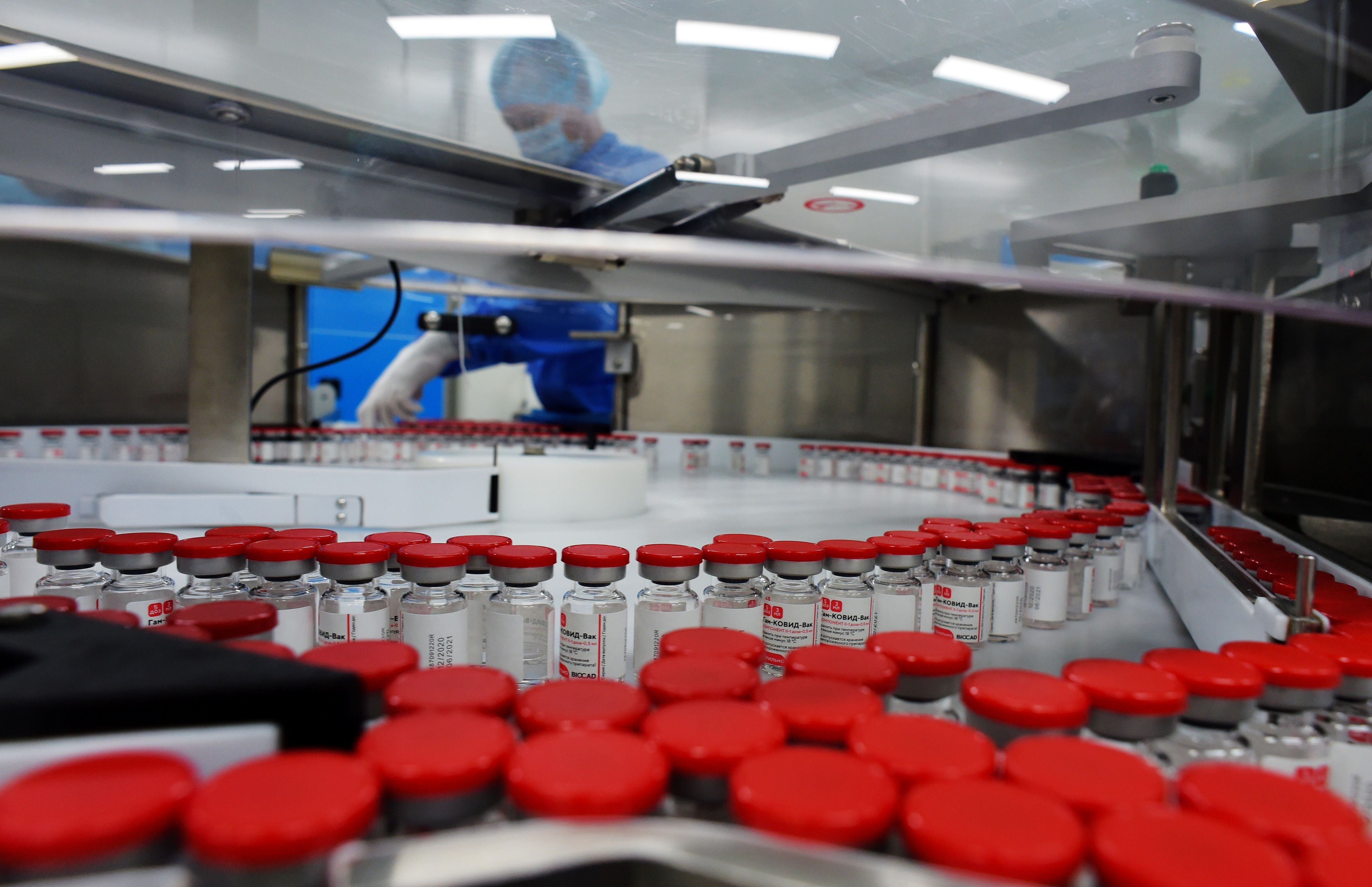 Uma das fábricas do laboratório russo Biocad, que fabrica a vacina russa, em dezembro passado. 