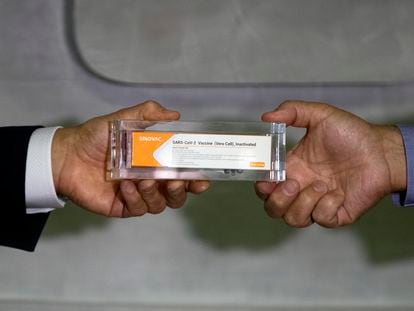Imunizante contra a covid-19 desenvolvido pela Sinovac em parceria com o Instituto Butantan.