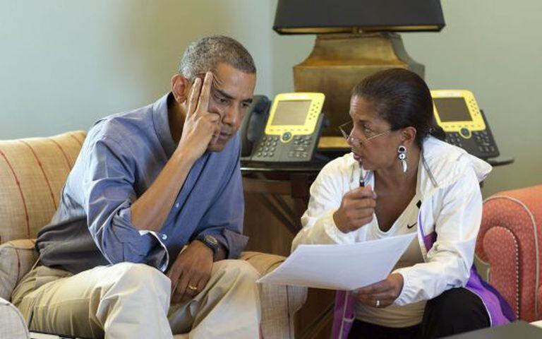 O presidente Barack Obama e sua assessora Susan Rice.
