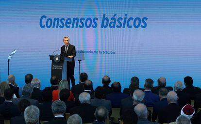 O presidente Mauricio Macri apresenta seu plano de reformas em Buenos Aires.