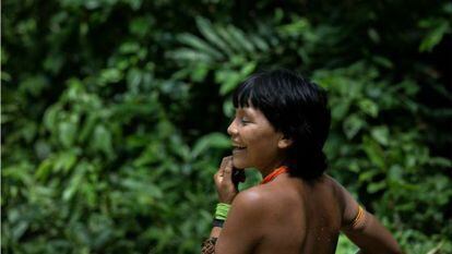 Yanomami em &aacute;rea da Amaz&ocirc;nia.