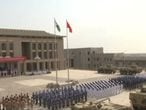 Militares chineses na base de Djibuti nesta terça-feira.
