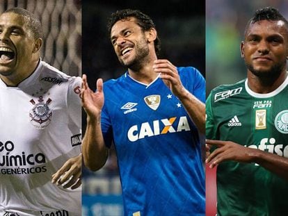 Ronaldo, Fred e Borja: contratações milionárias do futebol no Brasil.