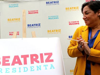 Beatriz Sánchez, candidata à presidência do Chile pela Frente Ampla, que teve votação surpreendente, mas não passou ao segundo turno.