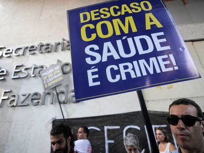 Protesto de Servidores no Rio, em abril.