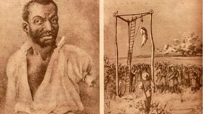 Enforcamento do escravo Lucas da Feira, em 1849, em Feira de Santana; ele foi condenado por homicídio.