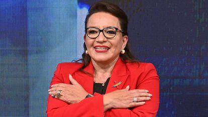 A candidata Xiomara Castro numa imagem deste domingo, em Tegucigalpa.