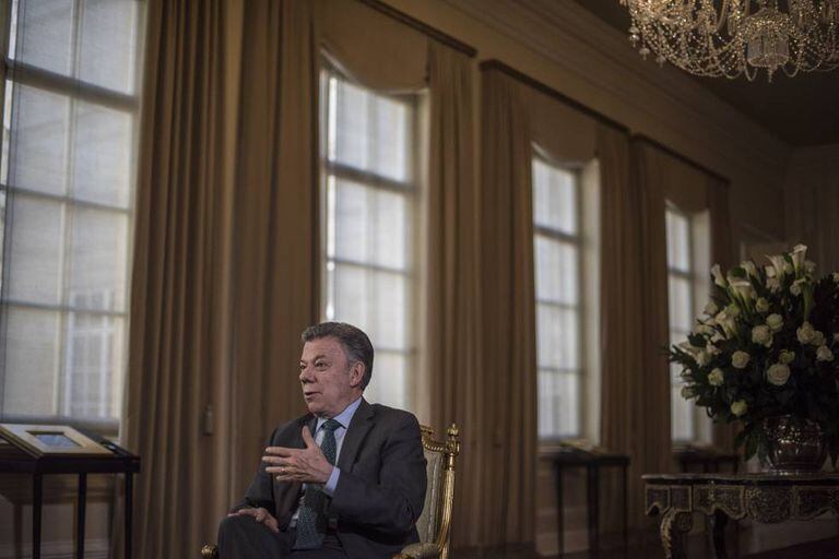 Juan Manuel Santos durante uma entrevista em maio de 2018.