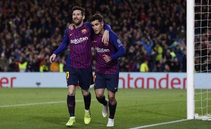 Messi marcou duas vezes e Coutinho uma na goleada do Barcelona.