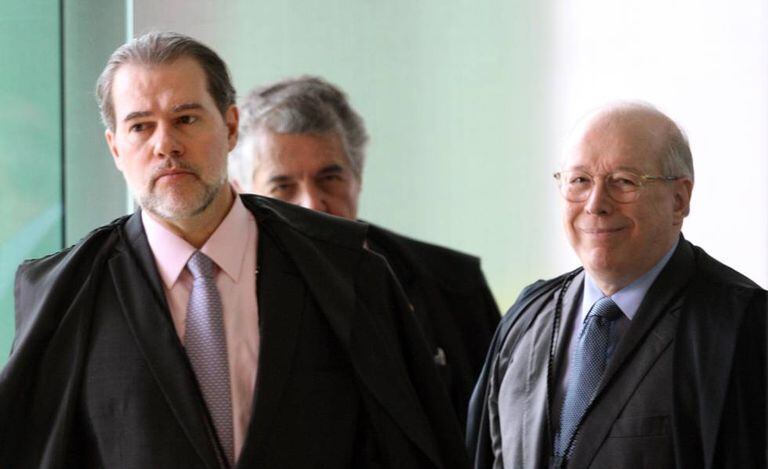 Ministros Dias Toffoli, Marco Aurélio Mello e Celso de Mello em outubro de 2018.