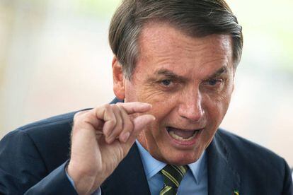 Bolsonaro durante entrevista nesta quarta-feira, em Brasília.