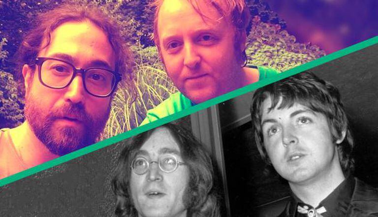 Sean Ono Lennon e James McCartney em uma foto atual (acima) e John Lennon e Paul McCartney em 1968 (abaixo).