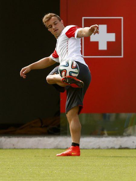 Shaqiri, durante um treino.
