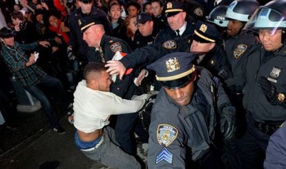 Protestos em Nova York pelo caso Brown.