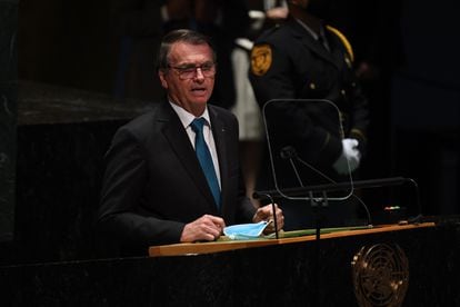 O presidente Jair Bolsonaro discursa nesta terça-feira na abertura da Assembleia Geral da ONU, em Nova York.