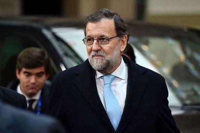 Rajoy chega à cúpula dos líderes europeus com a Turquia, em Bruxelas, no dia 7 de março de 2016.