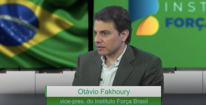 O empresário Otávio Fakhoury em entrevista ao canal de Youtube do Instituto Força Brasil, do qual é vice-presidente, em junho deste ano.