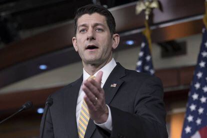 O presidente da Câmara de Deputados, o republicano Paul Ryan, no Congresso, em Washington.