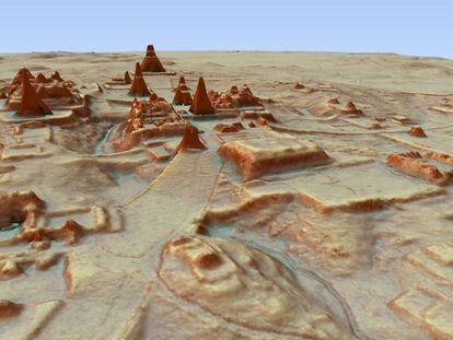 The city revealed by laser technology in the Guatemala department of Petén.