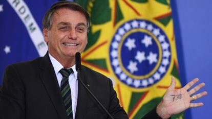 Bolsonaro durante lançamento do programa "Adote 1 Parque", em 9 de fevereiro.