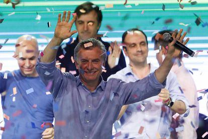 Mauricio Macri, presidente argentino, comemora vit&oacute;ria hist&oacute;rica