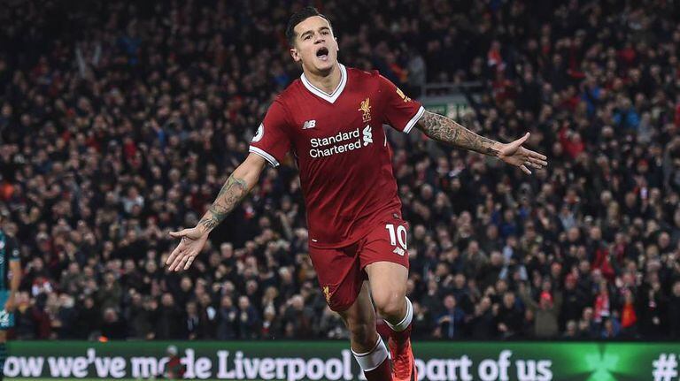 Philippe Coutinho em um jogo pelo Liverpool