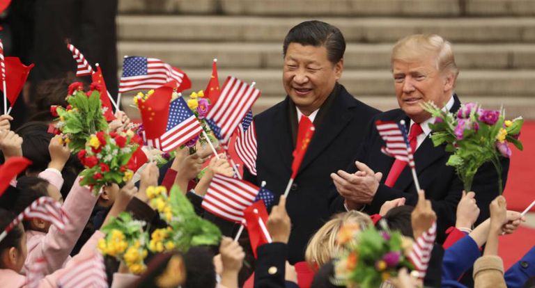 Donald Trump e Xi Jinping em novembro passado, em Pequim.