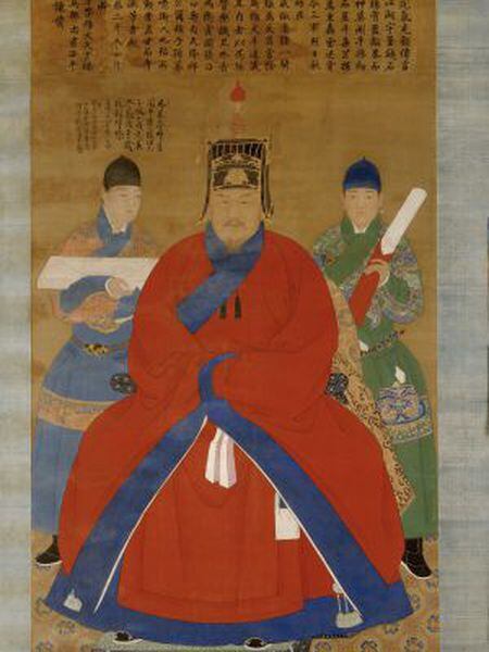 Retrato de Yang Hong em tinta sobre seda (1381-1451).