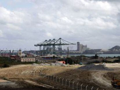 Vista das obras de ampliação do porto de Mariel.