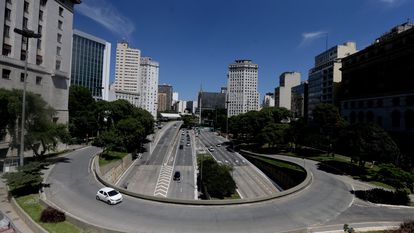 Centro da capital de São Paulo onde o Governo do Estado prorrogou até 22 de abril a quarentena.
