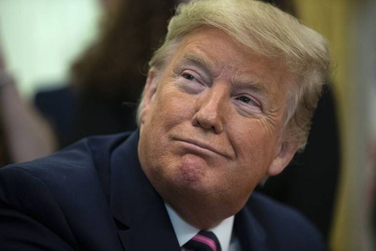 O presidente Donald Trump no Salão Oval.
