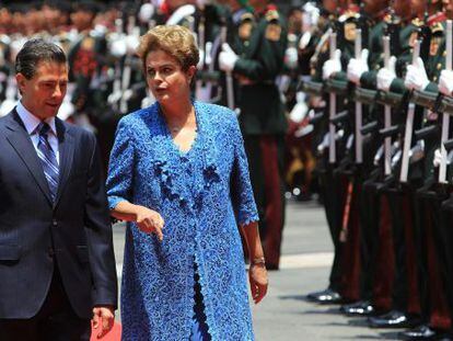 Peña Nieto com a presidenta brasileira na Cidade do México.