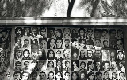 Detalhe do mural dos desaparecidos na Escola Superior de Mecânica da Marinha (ESMA), o centro de detenção e tortura da ditadura militar argentina.