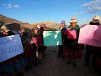 Habitantes da área de Las Bambas durante um protesto contra os projetos de mineração no Peru