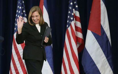 Josefina Vidal, chefe da equipe de negociação cubana, após conversações.